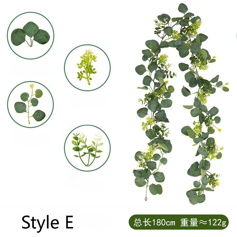 1pc Simulated Rattan Wisteria Eucalyptus Garland,Artificial Green Rattan,Suitable for Birthday Parties,Wedding,Holiday Gathering
