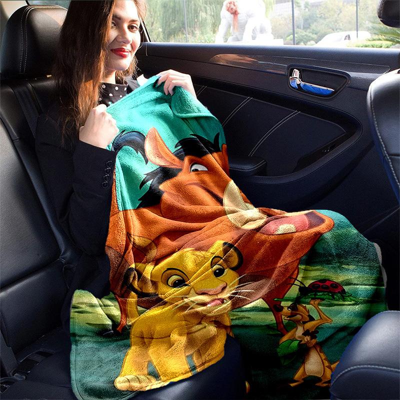 1pc. Cartoon Lion King Simba Pumbaa Timon Blanket, Home Decor Gift for All Seasons, Throw Blanket for Couch, Bed, or Car,Soft Flannel Throw