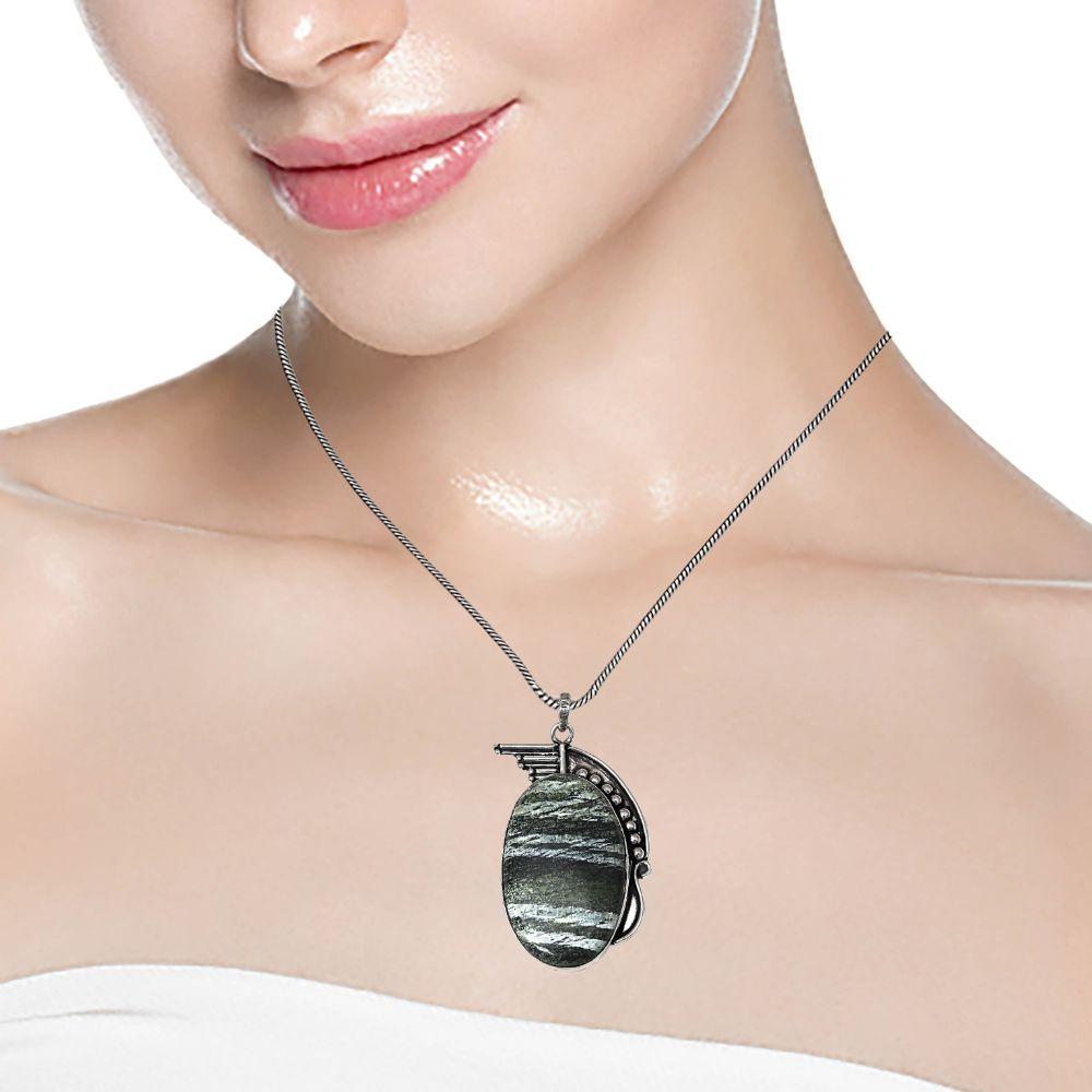 Necklace Fossil Coral Gemstone Handmade Jewelry 2.5"