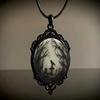 Collier Pendentif Gemme du Temps Motif Chauve-Souris Sombre Bijoux