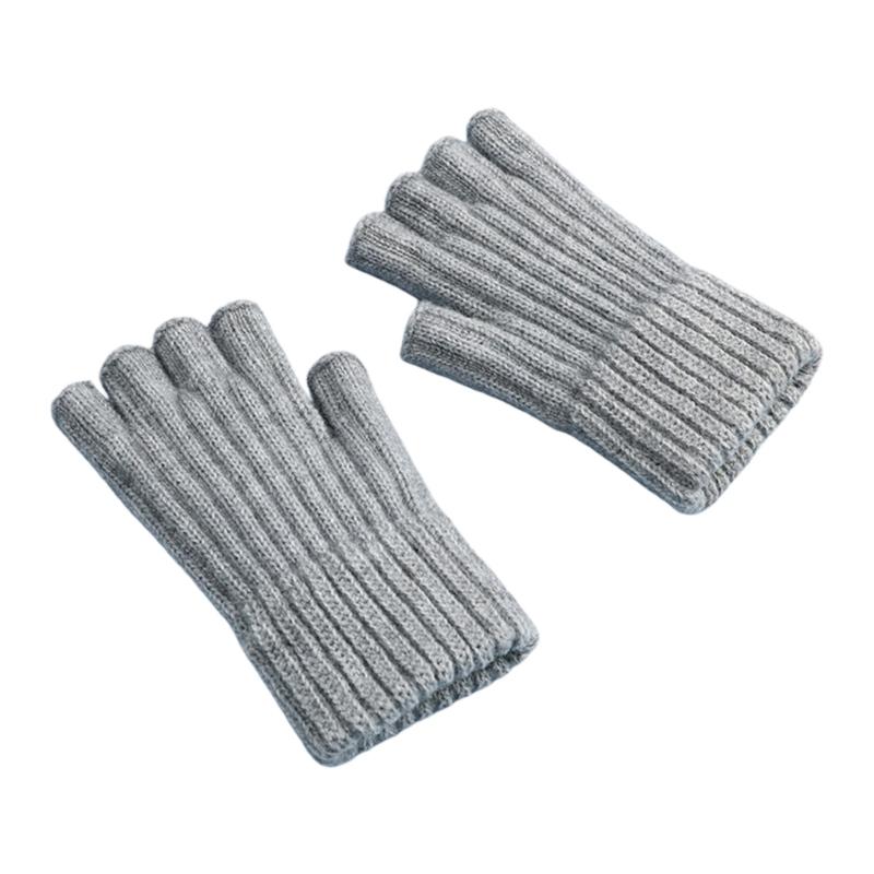 Thick Knitted Fingerless Gloves For Men Cold Weather Cycling Outdoor Activity Warm Thermals Protection