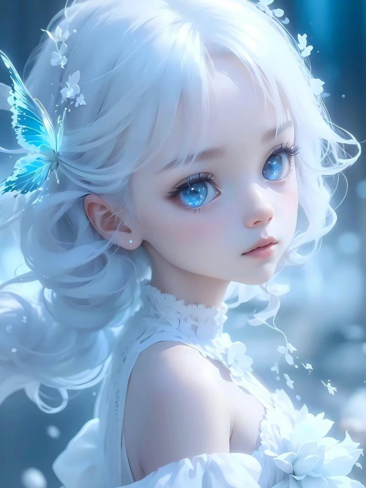 5D DIY Full Round Square Diamond Painting Cartoon Butterfly Girl Set Mosaic Home Decoration Art Craft Home Decoration Gift