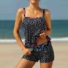 Polka Dot Badeanzug Frau 2023 Dot Schwarz Frauen Hohe Träger Taille Polka Einstellbar Strand Bademode Tankinis Set