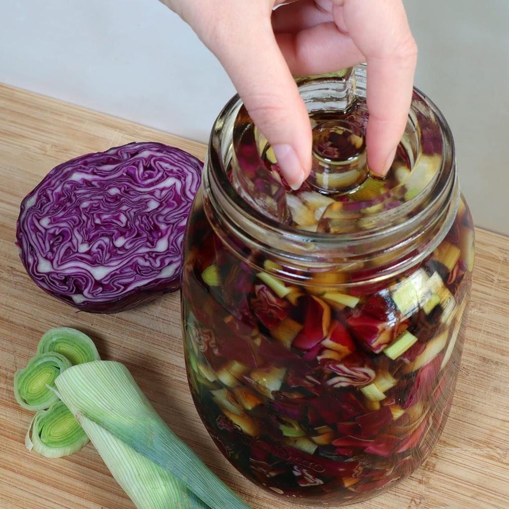 Široké hrdlo, Fermentační skleněné závaží, Použití širokohrdlé zavařovací sklenice, Fermentační těžký kámen, s rukojetí, Fermentační sada