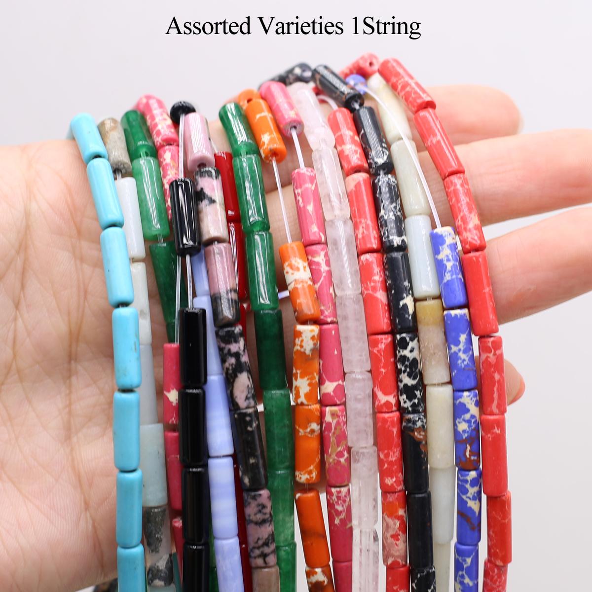 

1 нить, бусины из натурального камня, бохо, ручная работа, цилиндрические бусины, 0,4×1,3 см, для DIY ожерелья, браслета, аксессуаров для ножной браслеты, изготовление ювелирных изделий, бисероплетение 38 см 1String, 0.4×1.3cm