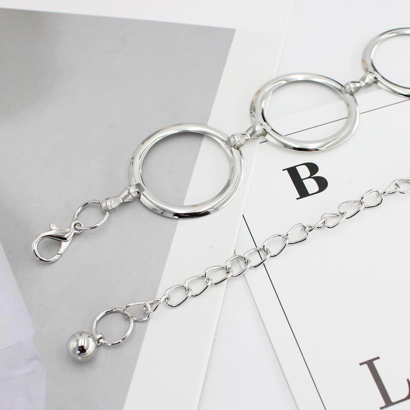 Spring And Summer Elegant Gold Women'S Waist Chain Dress Decorative Metal Large Ring Belt Women