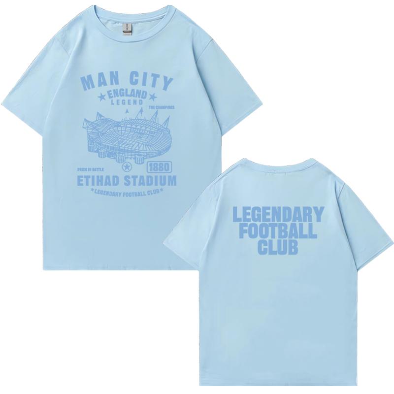 2025 Manchester CITY 100% Cotton Men Women T-shirt Oversized Summer Top Casual Short Sleeve T-shirts Unisex Crew Neck Clothing