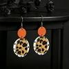 Leopard & Cow Print Leather Western Style Patchwork Dangle Earrings