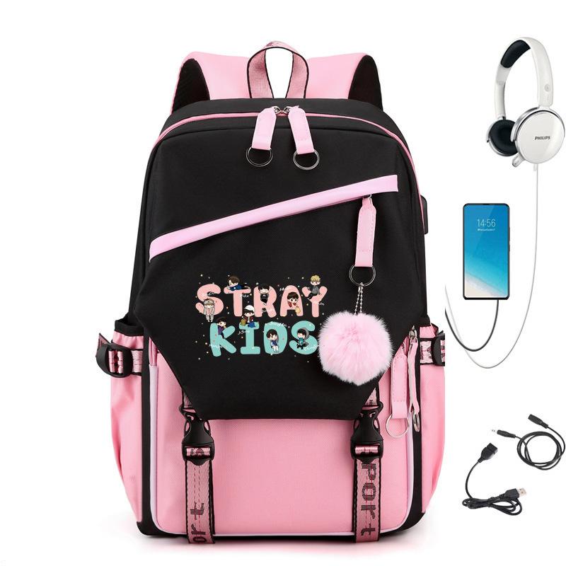 Straykids Combination Peripheral With Usb Backpack School Bag Backpack Student Male Female Bag