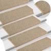 VidaXL Stair Carpet 15 Pieces 65 X 21 X 4 Cm Dark Beige Rectangular Edge 326908
