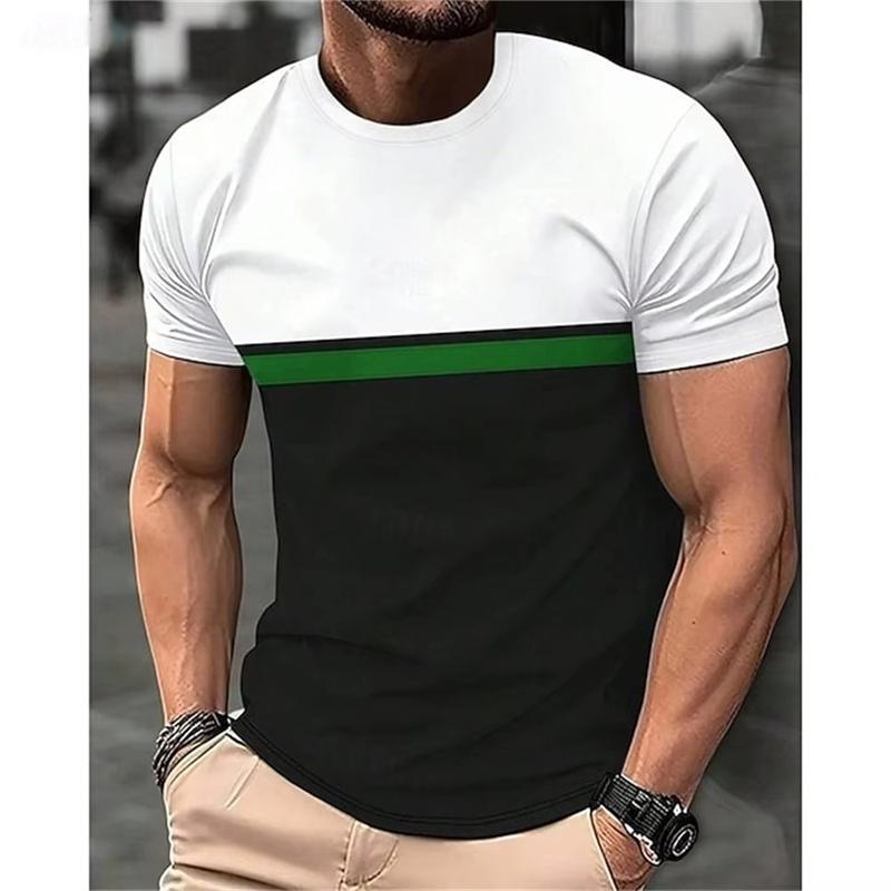Simple and fashionable street wear 3D printed round neck T-shirt, casual and breathable T-shirt