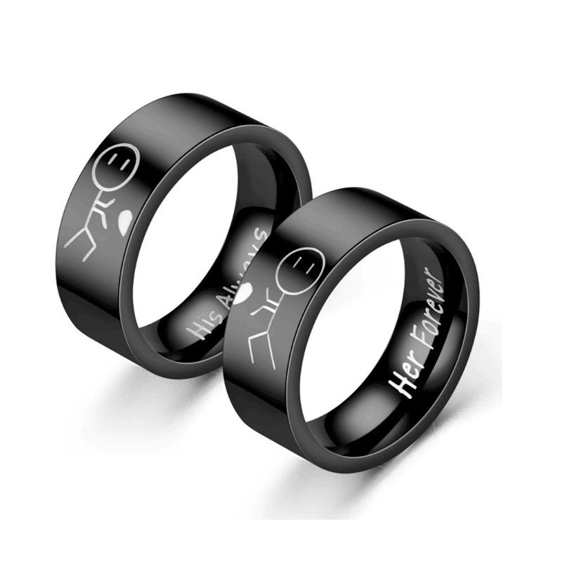 His & Her Titanium Steel Rings: European & American Hip-Hop Style Couples Jewelry