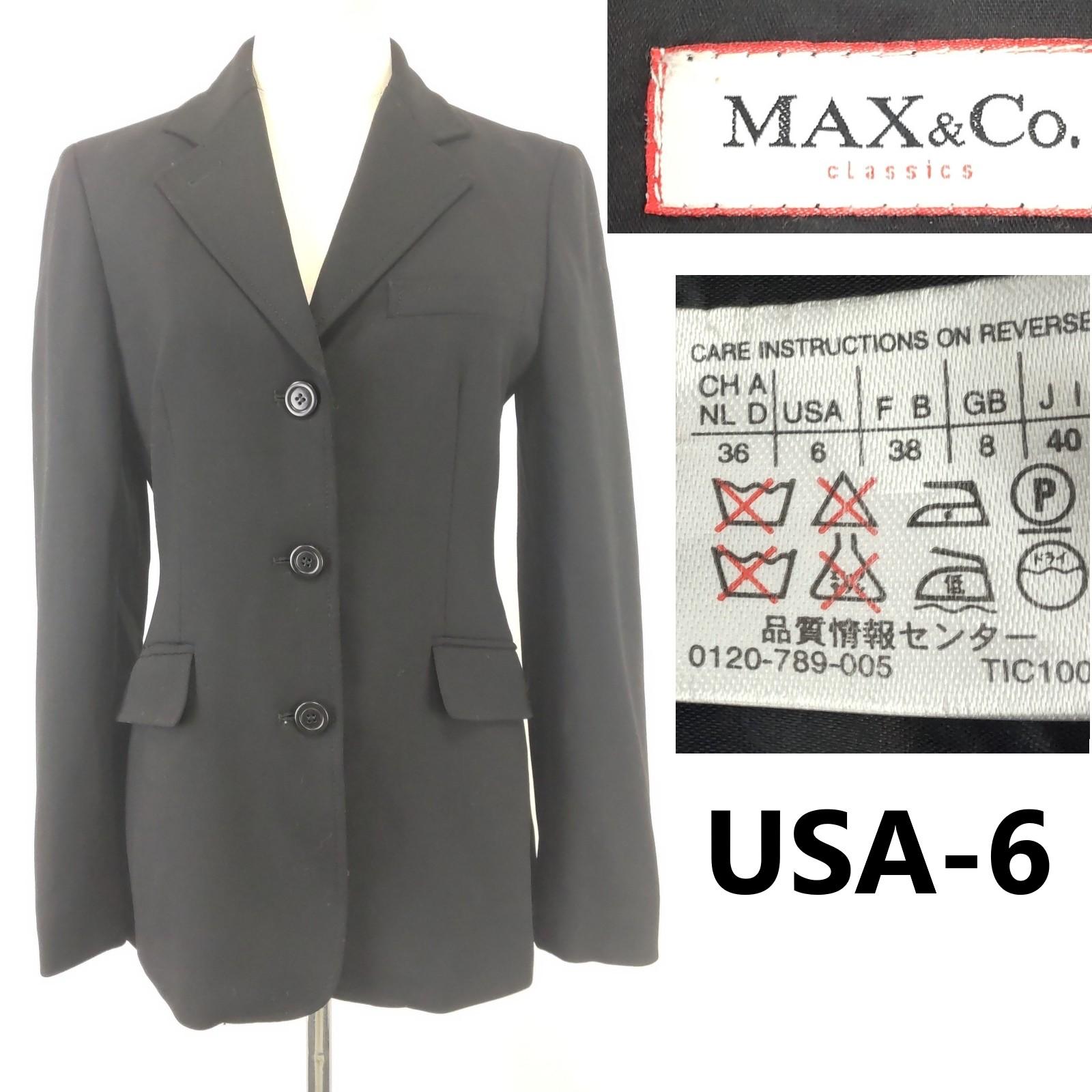 

MAX&CO Приталенный пиджак [США 6/Женский M/Черный] Блейзер(ИСПОЛЬЗОВАЛ)