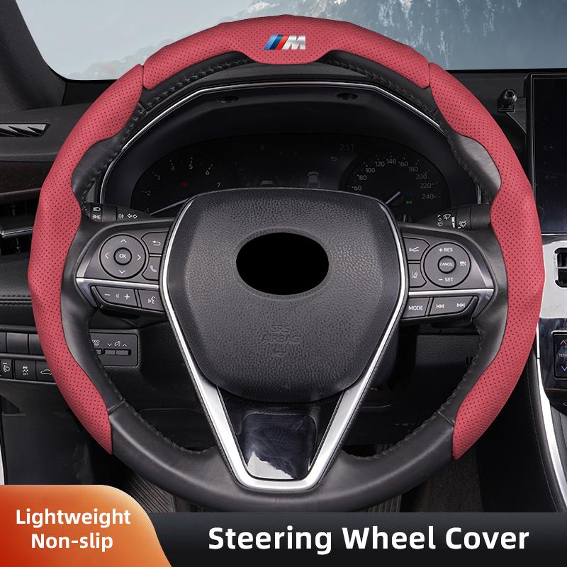 BBJM7 BMW Car Steering Wheel Cover Leather Anti Slip Car Accessories For Performance F30 F40 F10 E90 F20 E46 E60 E70 E39 E36 E87 X7 X3