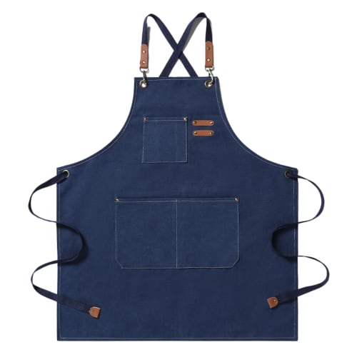 

miimas Work Apron, One Size Fits All, Unisex, for Cooking, Housework, DIY, Gardening, Camping, and BBQ (Blue)