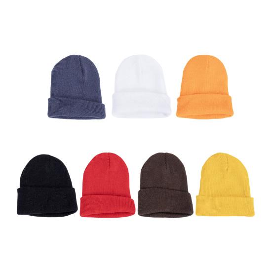 Unisex Knitting Hat Solid Color Men Women Brimless Hat Winter Soft Breathable Warm Stretchy Hat Outdoor Wear