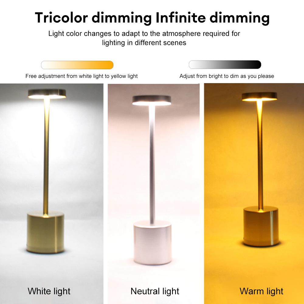Wireless Retro Table Lamp USB Rechargeable Cordless Night Light Stepless Dimming Table Lamp Bedside Lamp Hotel Bar Decoration