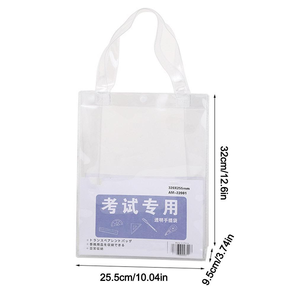 New PVC Transparent Storage Bag Multifunction Large-capacity Student Stationery Organizer Tutorial Bag Student