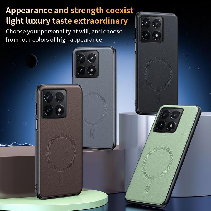 For Xiaomi 14T Pro Case Magnetic Leather Shield Cover For Xiaomi 14T Pro High Quality Anti-Fingerprint Non-Slip PC+TPU