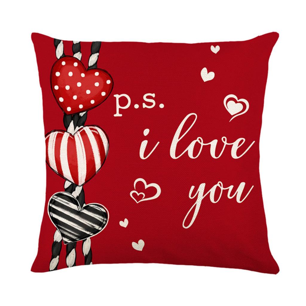 Sofa Pillow Cover Valentine's Day Printed Sofa Cushion Cover Love Letter Pillow Cover