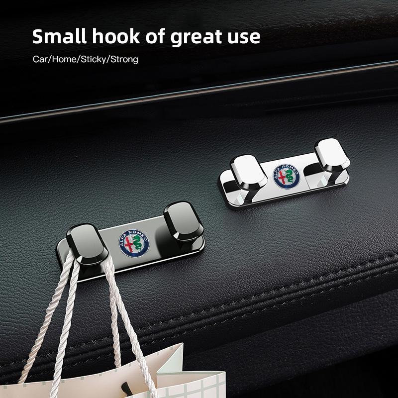 EOMY5 Zinc alloy Car Hook Randomly Pasted Storage Bracket For Alfa Romeo Giulietta Mito 159 Giulia Stelvio 156 147 Tonale Brera Disco
