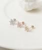 Minimalpiercing 14K Moissanite Diamond Color Lovely Flower Piercing Earrings