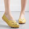 Fashion Women Shoes For Summer Flats Soft Leather Shoes Flat Slip On Loafers Women Casual Shoes Breather Moccasins Nursing Size 44