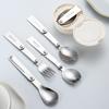 304 Stainless Steel 3-Fold Portable Spoon-Fork for Outdoor Use