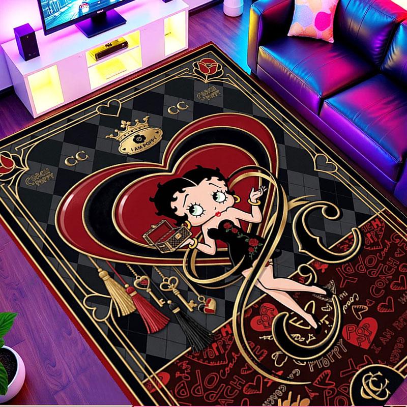 Betty Boop Print Rug, Washable Floor Carpet, For Entryway Dorm Laundry Room Office Study, Home Decor Birthday Christmas Gift