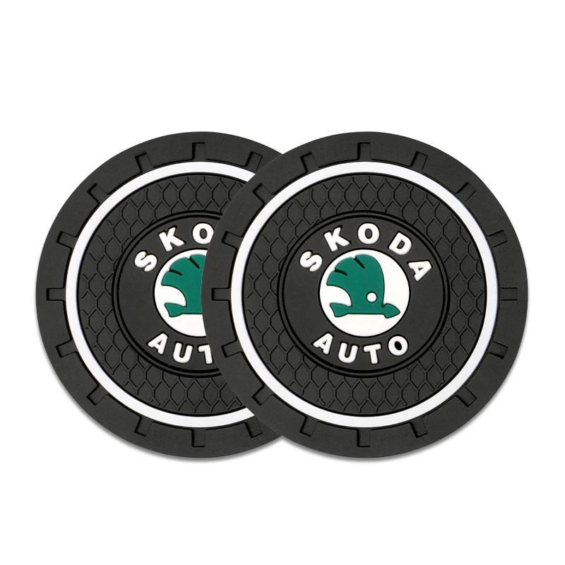 

Car Sticker Carbon Fiber Leather Coaster Car Water Cup Pads Cushion For Skoda Virs Fabia Octavia 3 Kamiq Karoq Kodiaq Rapid A5 cup pad