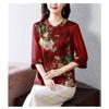 Mom's Summer Stylish Mid-sleeve T-shirt Middle-aged Elderly Women's Printed Fashion Casual Top