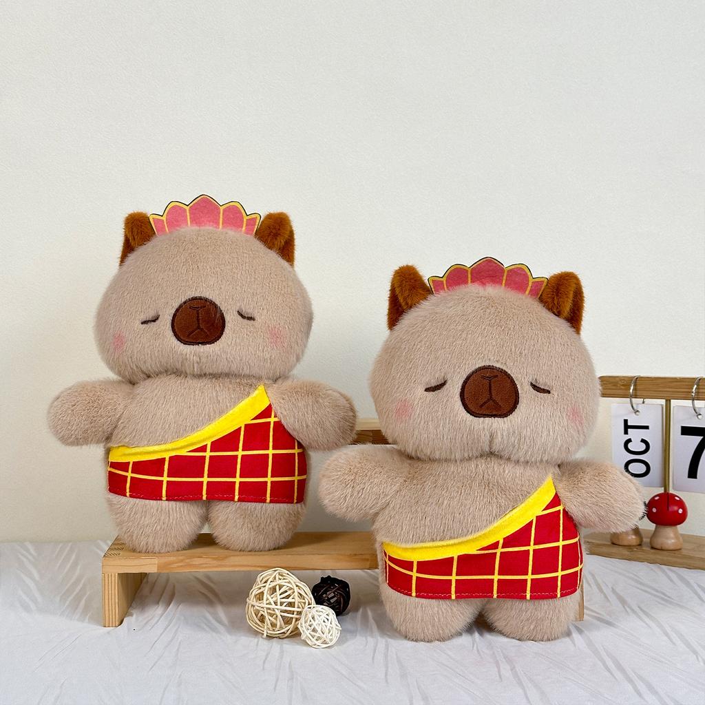 Funny Transformed Into Tang Monk Kapibala Doll Plush Toy Capybara Doll Children's Rag Doll Buddhist Gift