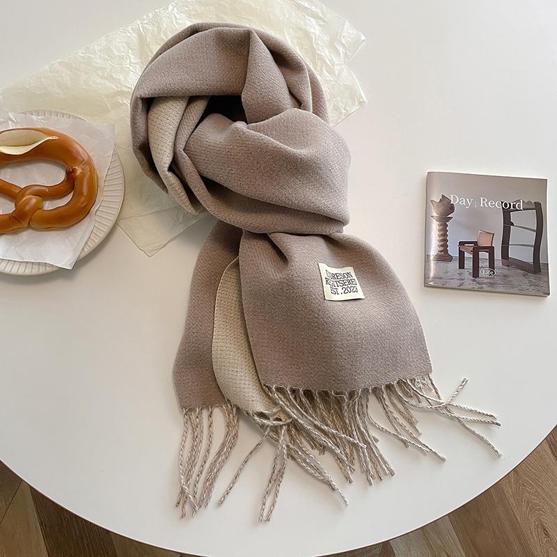 Luxury 2 Colours Cashmere Scarf Women Autumn Winter Shawl Pashmina Handkerchief Lady Pareo Soft Outdoor Windproof Travel Bufanda