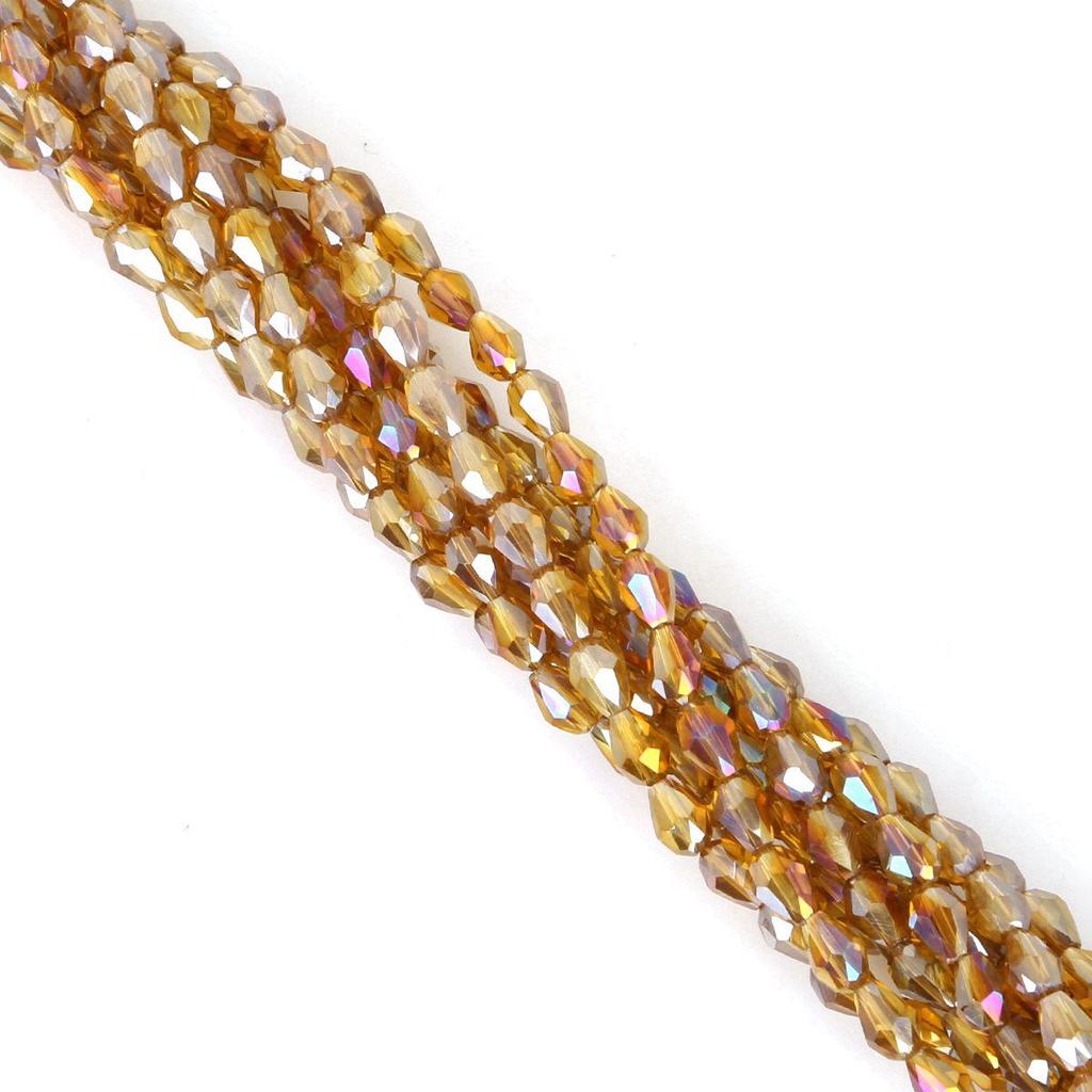 65pcs 4x6MM Teardrop Glass Beads for DIY Hairpins, Bracelets, Necklaces, and Earrings
