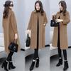 Women's Polo Collar Long Sleeve Straight Fit Wool Coat Single Breasted Casual Coat