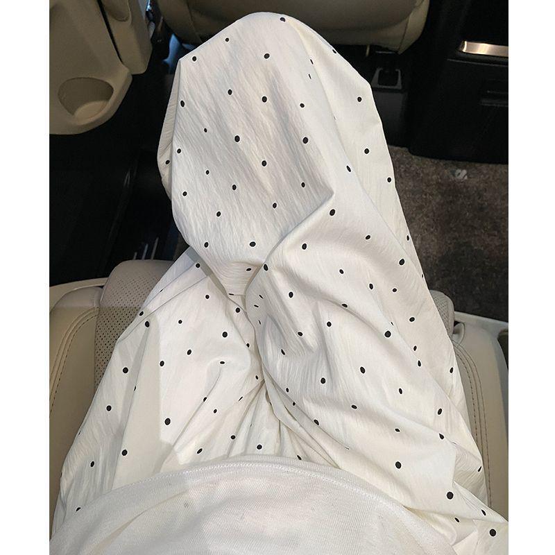 Women s High-Waisted Polka Dot Wide-Leg Pants - Summer Ice Silk Trend S