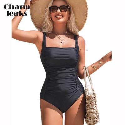 Traje de baño de una pieza para mujer, traje de baño con cuello de barco, Monokini Sexy, S-XL