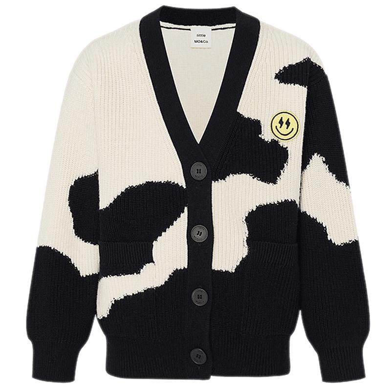 Little MO&Co. Kids  Wool Blend V-Neck Cardigan 100