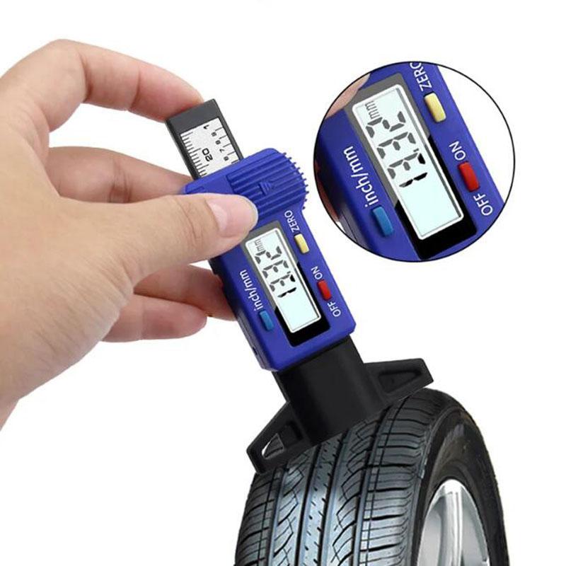 Digital Car Tyre Tire Tread Depth Gauge Meter Measurer Tool Caliper Thickness Gauges Tread Brake Pad Shoe Tire Monitoring System