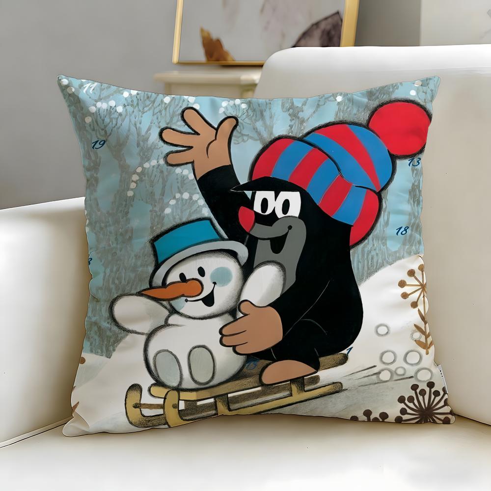 

classic cartoon Little Mole Cushion Cover Soft & Easy-Wash Pillow Case – Versatile for Couch, Bed, Travel and Office 30cmx30cm
