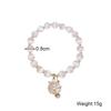 New Bamboo Style Pearl Cat Planet Glass Elastic Bangles Girl Bilezik Bracelet for Women Jewelry Pulseras