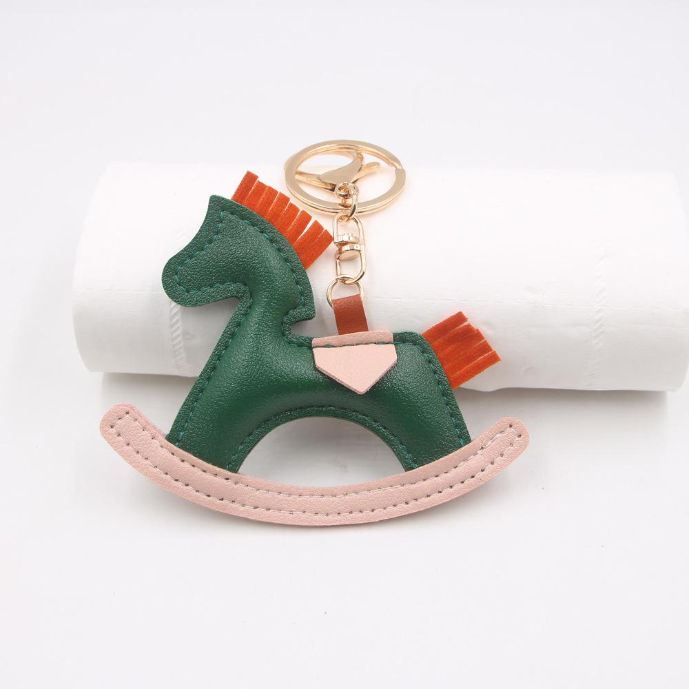 Creative Rocking Horse Boutique Pendant: Carousel Cotton Pony Keychain & Jewelry Chain