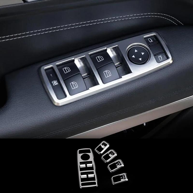 Car Accessories For Benz E Class Coupe W207 C207 2009-2016 5pcs Interior Car Decor Car TrimInner Armrest Window Switch Cover