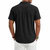Loose Cuban Collar Short Sleeve Shirt Men's Summer Casual Solid Color Beach Shirts Men