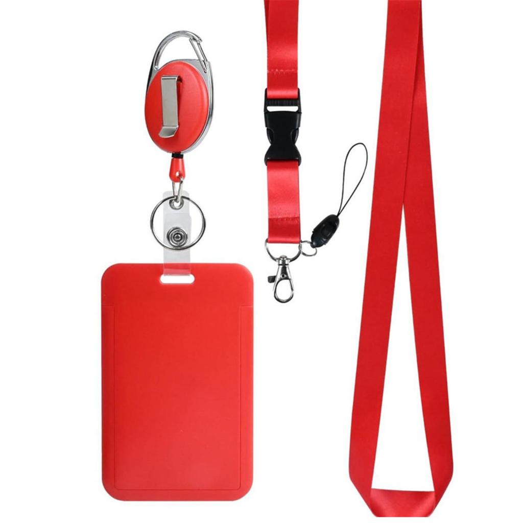 1Pc Sliding ID Badge Holder Solid Color Plastic Card Case Protector Pouch with Clear Window for School Id Credit Cards Key Cards