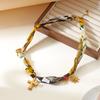 Bohemian Silk Scarf Necklace with Sun Heart Pendant Chain