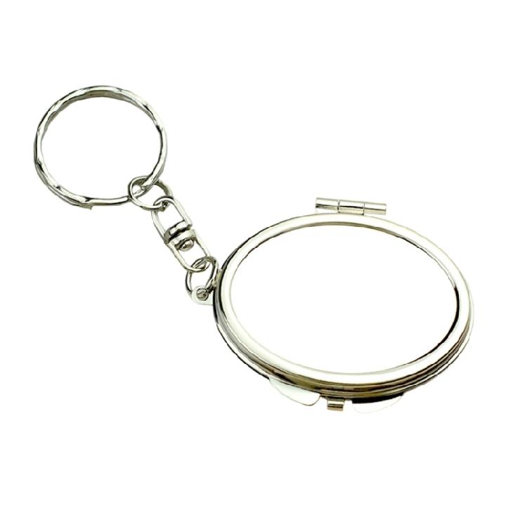 Easy To Clean Metal Keyring Cosmetic Mirror for Travel Office and Daily Activities Featuring Sturdy Construction