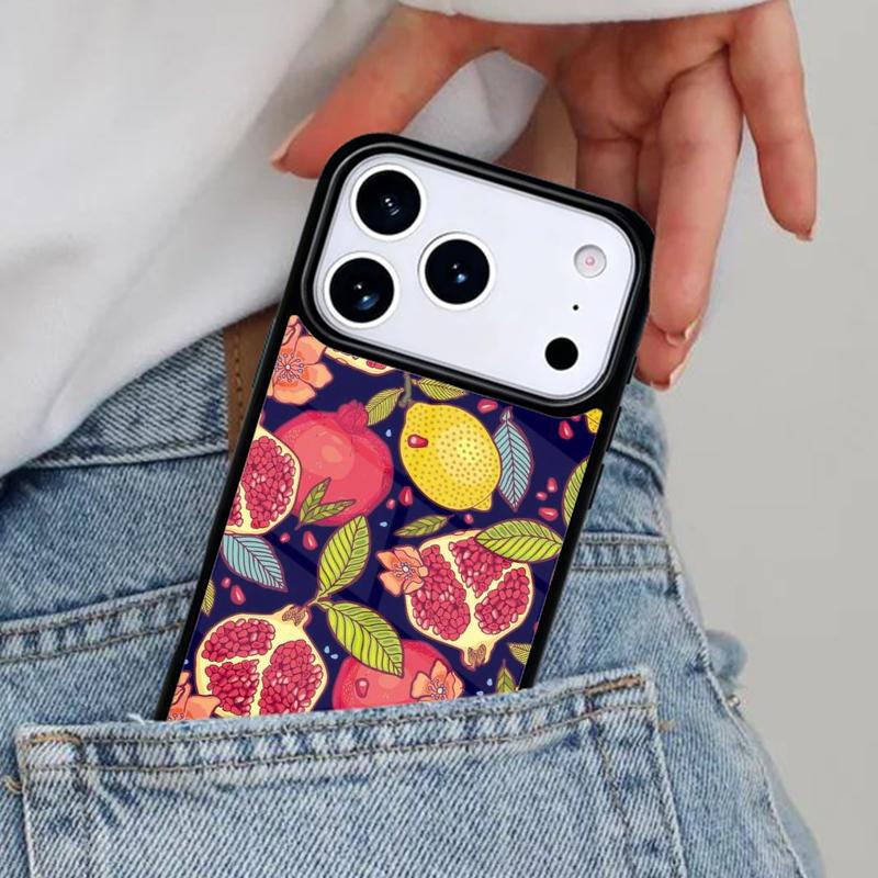 

tropical pomegranate pattern Phone Case for iPhone 17ProMax 12 13 14 15 16e 17 Pro Max Plus Air Cover iPhone 15