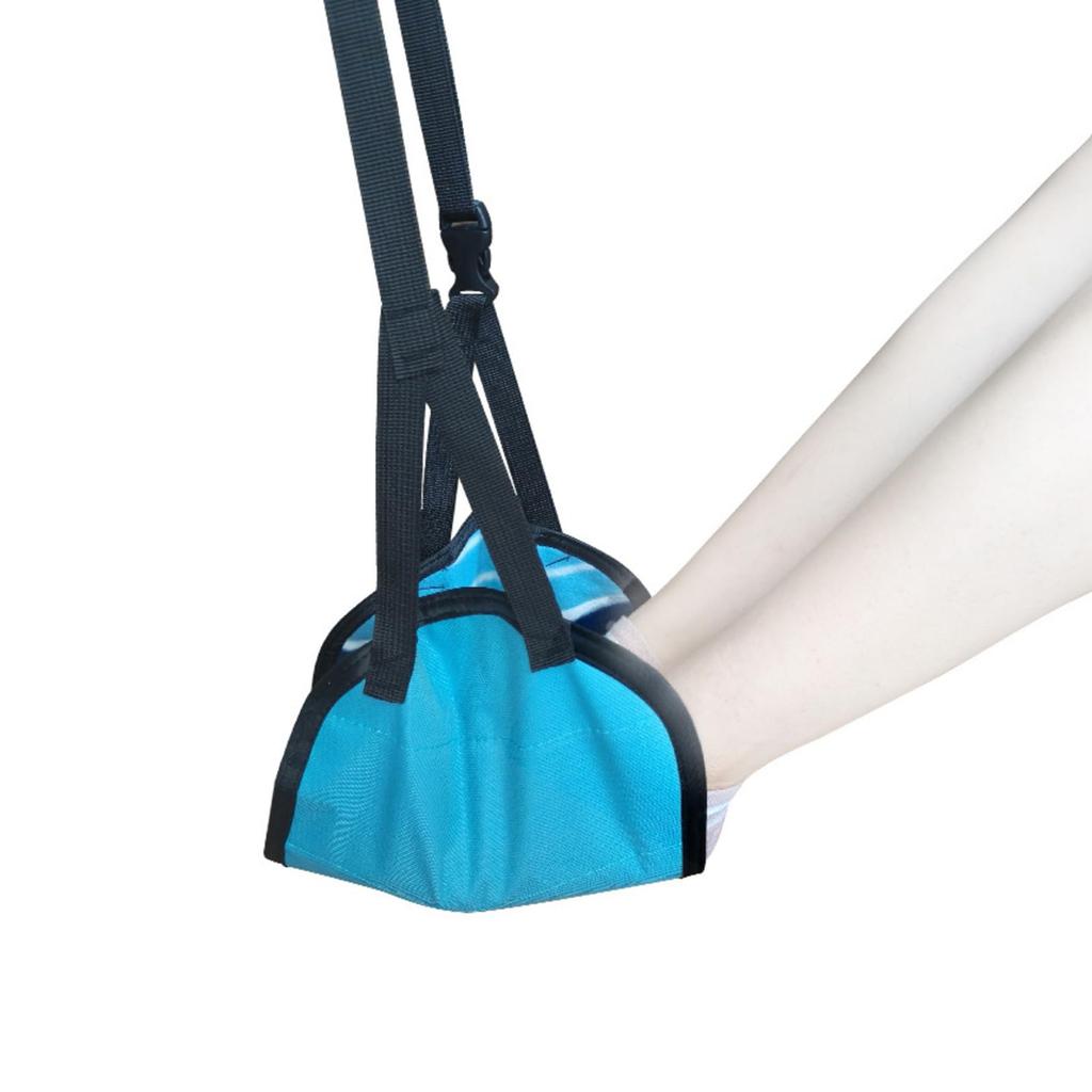 Foldable Airplane Footrest, Desk Foot Rest, Travel Foot Rest, Stress Relief, Perfect for Airplanes, International Travel, Offices, and Cars (Blue)
