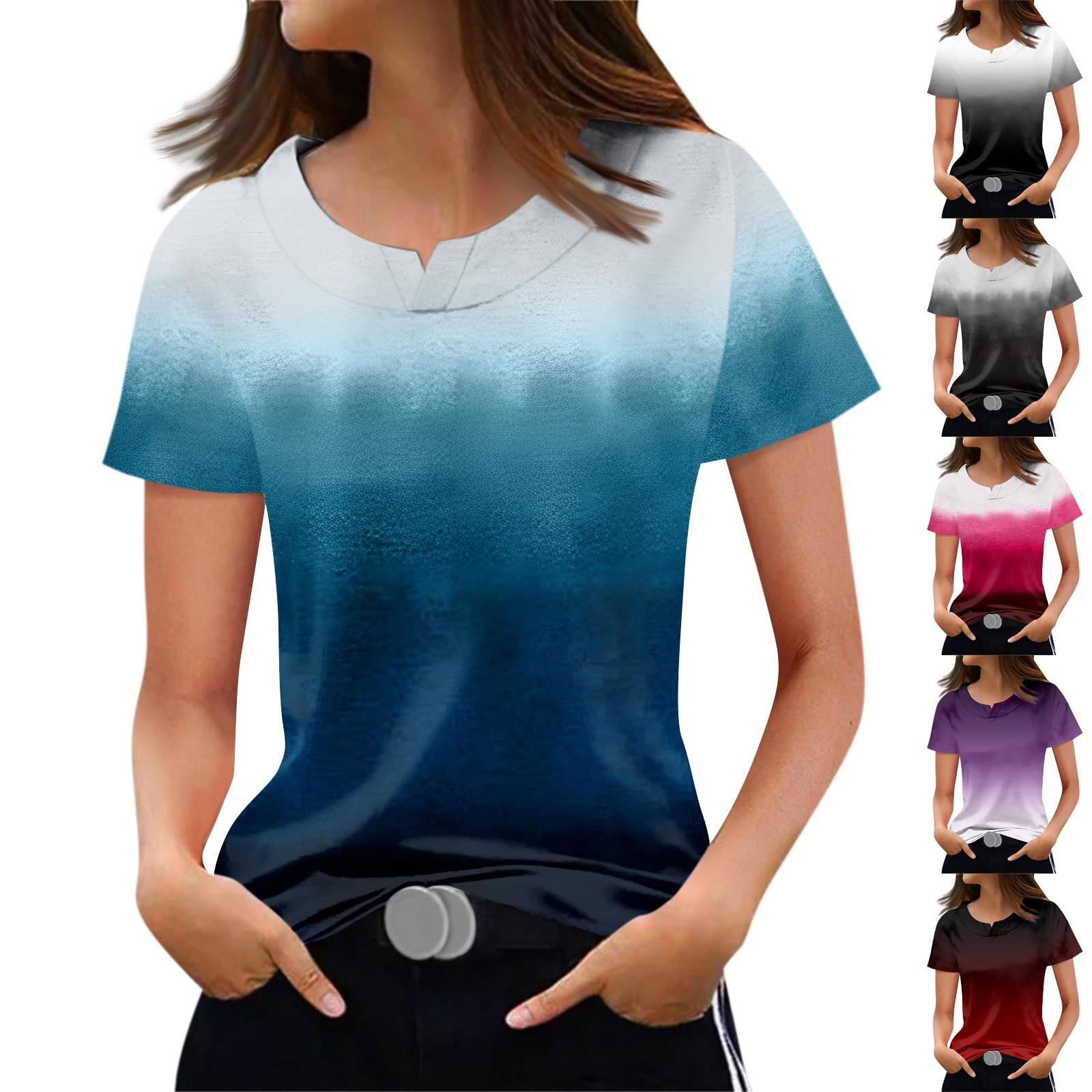 

Женская модная повседневная футболка с короткими рукавами и круглым вырезом с принтом, топ L чёрный